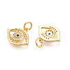 Brass Micro Pave Cubic Zirconia Charms KK-N257-22G-2