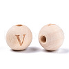 Unfinished Natural Wood European Beads WOOD-S045-143A-01V-2