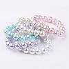 Glass Pearl Stretch Bracelets BJEW-JB02501-1