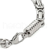 Non-Tarnish Grooved Column 304 Stainless Steel Byzantine Chain Bracelets for Men BJEW-B093-07P-3