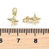 Brass Micro Pave Clear Cubic Zirconia Charms KK-V011-42G-3