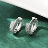 Brass Micro Pave Clear Cubic Zirconia Hoop Earrings EJEW-S277-09P-A-1