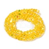Transparent Electroplate Glass Beads Strands GLAA-Q099-A01-12-2