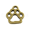 Tibetan Style Alloy Dog Paw Prints Pendants TIBEP-Q041-134B-AB-NR-1