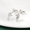 Brass Stud Earrings EJEW-R032-04P-3