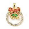 Christmas Brass Micro Pave Cubic Zirconia Pendant KK-H468-01A-02G-1