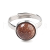 Half Round Synthetic Goldstone Finger Rings RJEW-M062-01P-27-2