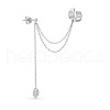 Silver Leaf Tassel Cuff Earrings  WB9198-1
