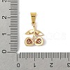 304 Stainless Steel Micro Pave Cubic Zirconia Pendants STAS-V013-05G-3