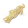 Rack Plating Brass Micro Pave Clear Cubic Zirconia Pendants KK-B092-29G-2