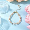 Glass Pearl Round Beaded Multi-strand Bracelets BJEW-JB11918-02-1