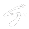 Anti-Tarnish Platinum Rhodium Plated 925 Sterling Silver Chain Necklace NJEW-A011-02P-1