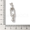 Oval Rectangle Rack Plating Brass Micro Pave Clear Cubic Zirconia Fold Over Clasps KK-A225-12P-3
