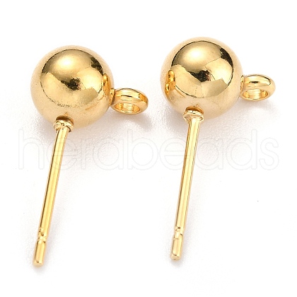 304 Stainless Steel Ball Post Stud Earring Findings STAS-Z035-01G-G-1