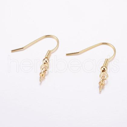 Brass Earring Hooks KK-F714-02G-1