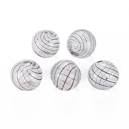 Transparent Handmade Blown Glass Globe Beads GLAA-T012-35C-05-1