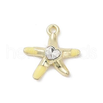 Rack Plating Alloy Enamel Rhinestone Pendants PALLOY-R151-41G-01-1