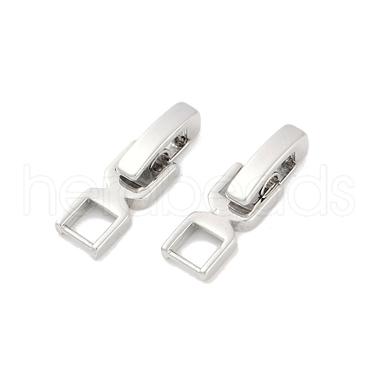 Rack Plating Brass Fold Over Clasps KK-A224-25B-P-1