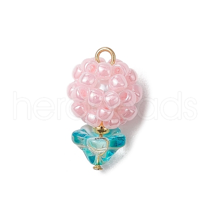 Glass Seed Beaded Pendants PALLOY-MZ00593-03-1