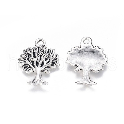 Tree Tibetan Style Alloy Pendants TIBEP-R338-24AS-RS-1