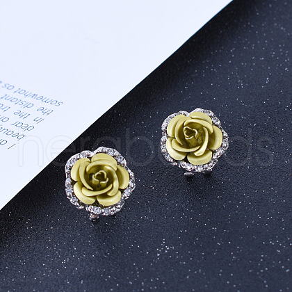 Alloy Rhinestone Stud Earrings WG72A22-07-1