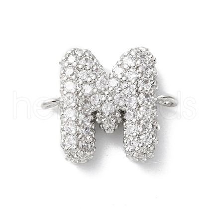 Brass Micro Pave Cubic Zirconia Letter Links KK-I717-04M-P-1