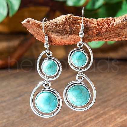 Bohemian Style Alloy Acrylic Dangle Earrings WG0B115-08-1