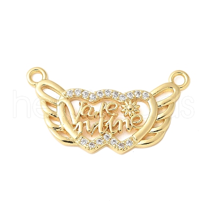 Brass Micro Pave Clear Cubic Zirconia Links KK-D357-03I-G-1