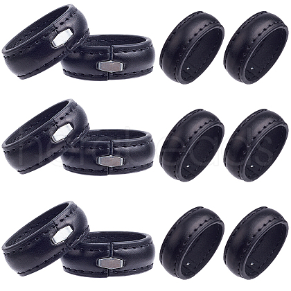 CRASPIRE 50Pcs Imitation Leather with Alloy Waist Belt Keeper Rings FIND-CP0002-44-1