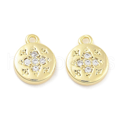 Brass Micro Pave Cubic Zirconia Pendants ZIRC-P120-01G-1
