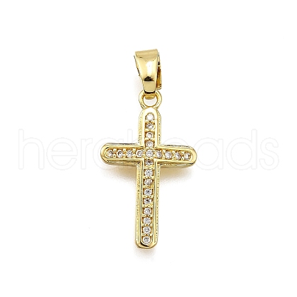 Brass Micro Pave Cubic Zirconia Pendants KK-Z100-30G-1