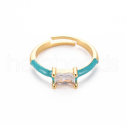 Brass Enamel Cuff Rings RJEW-T016-23E-NF-1