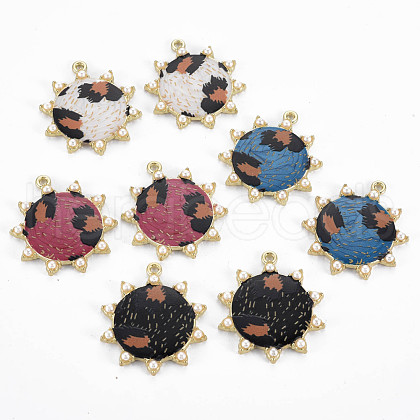 Rack Plating Printed Alloy Pendants ENAM-Q445-010-NR-1
