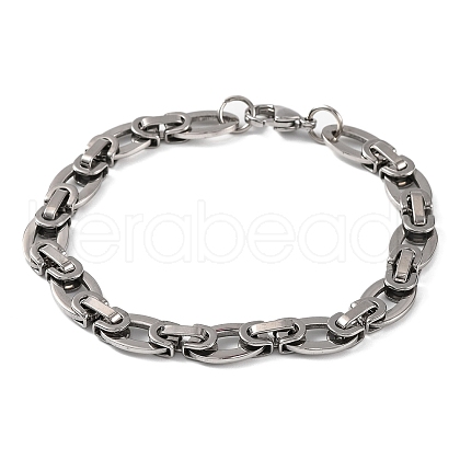Tarnish Resistant 201 Stainless Steel Byzantine Chain Bracelets BJEW-B078-87P-1