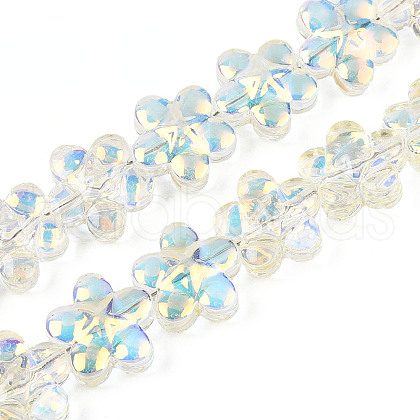 Transparency Electroplate Glass Beads Strands GLAA-T023-38A-08-1
