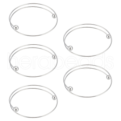 Unicraftale 5Pcs 304 Stainless Steel Wire Wrap Bangles Making MAK-UN0001-51-1