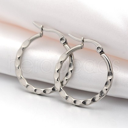 201 Stainless Steel Hoop Earrings EJEW-P066-21A-1