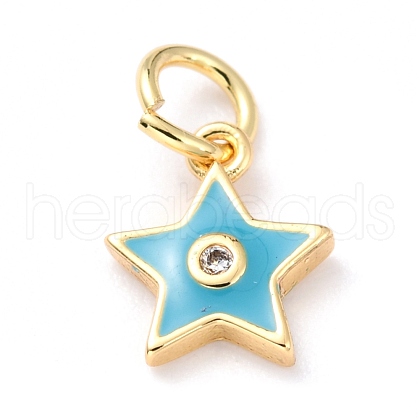 Brass Enamel Pendants KK-M218-10C-RS-1