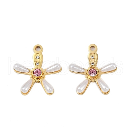 304 Stainless Steel Rhinestone Pendants STAS-L290-32G-1