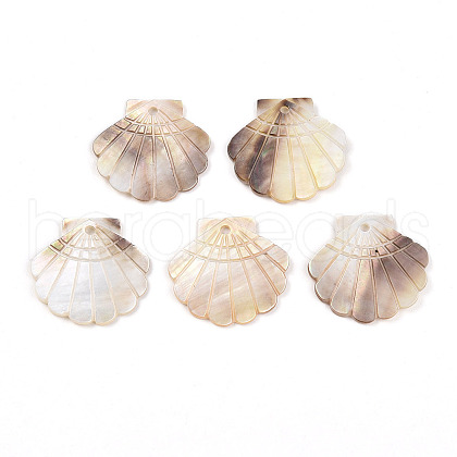 Natural Freshwater Shell Carved Pendants SHEL-N036-15-1