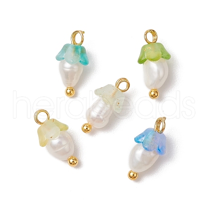 Flower Acrylic Charms PALLOY-JF03588-08-1