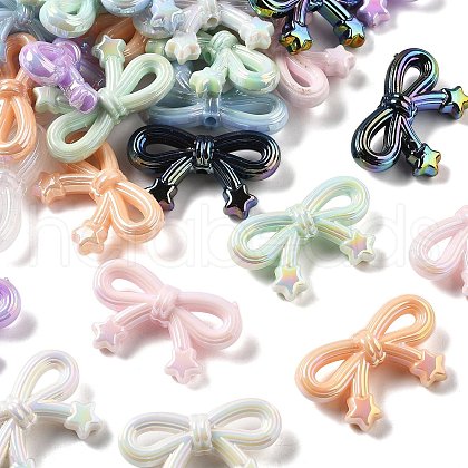 UV Plating Opauqe Acrylic Beads PACR-Q005-08-1