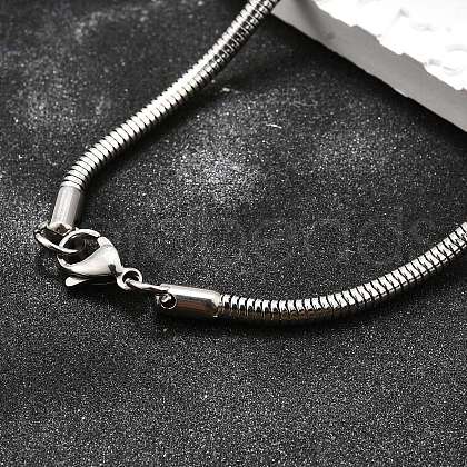 Tarnish Resistant 304 Stainless Steel Snake Chain Necklaces STAS-M174-005P-3.2A-1