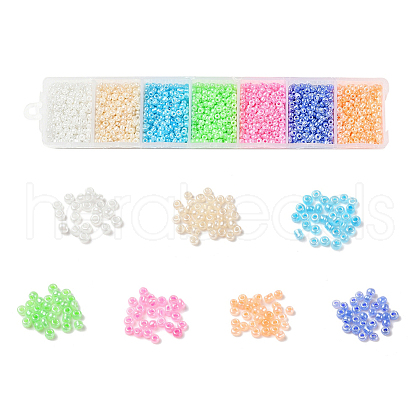 3500Pcs 7 Colors 12/0 Glass Round Seed Beads SEED-YW0001-22-1