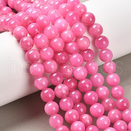 Natural Mashan Jade Round Beads Strands G-D263-8mm-XS30-1