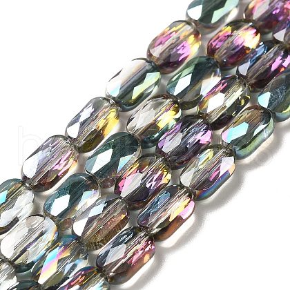 Transparent Electroplate Glass Beads Strands EGLA-F150-HP03-1