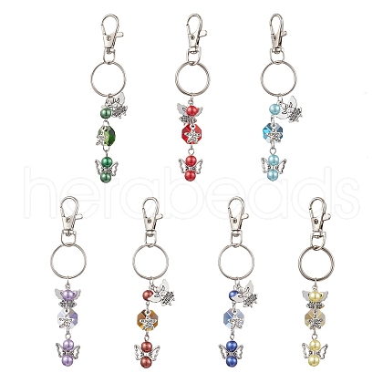 7 Pcs Acrylic with Glass Keychains KEYC-JKC00915-1