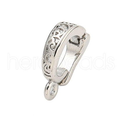 Rack Plating Brass Micro Pave Cubic Zirconia Pendants Bails KK-U021-15P-1