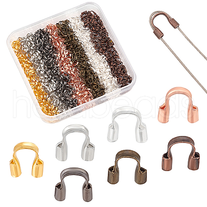   840Pcs 7 Color Brass Wire Guardians KK-PH0010-09-1