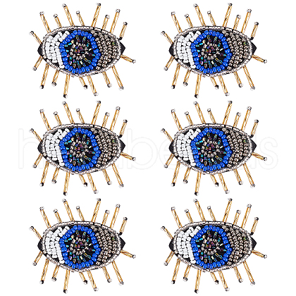 Evil Eye Felt Cloth Patches PATC-WH0007-13-1